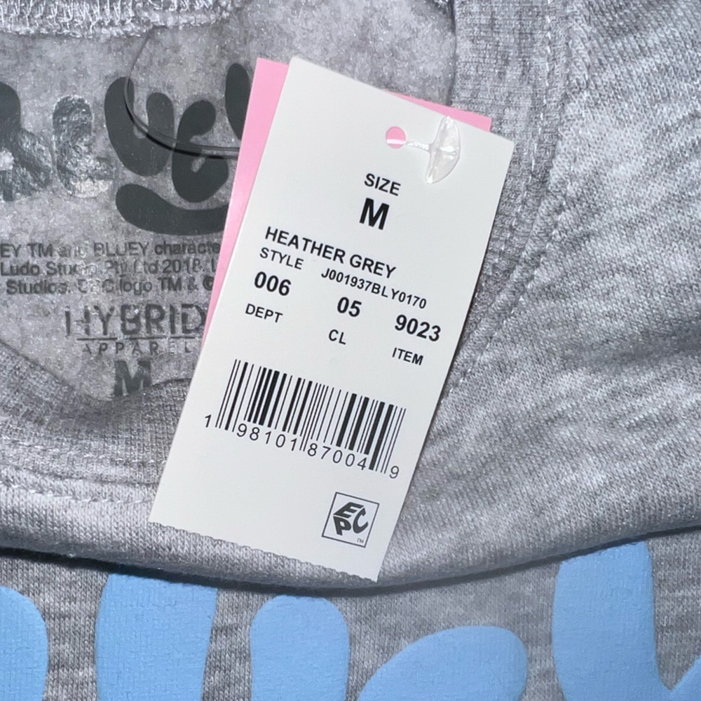 Bluey Gray Adult Women’s Sweatshirt with Cartoon Characters - Picture 3 of 5